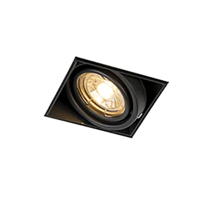QAZQA Einbaustrahler|Wohnzimmerlampen*Einbaustrahler schwarz drehbar und neigbar rahmenlos - Oneon 1