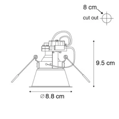 QAZQA Schlafzimmerlampen|Küchenlampen*Einbaustrahler schwarz dreh- und neigbar - Alu