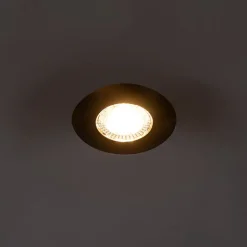 QAZQA Gartenbeleuchtung|Badezimmerlampen*Einbaustrahler schwarz inkl. LED 3-Stufen-Dimmbar IP44 - Ulo