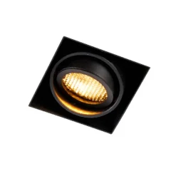 QAZQA Schlafzimmerlampen|Küchenlampen*Einbaustrahler Schwarz Kippbar und Drehbar Trimless - Oneon Honey