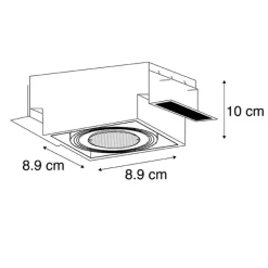 QAZQA Schlafzimmerlampen|Küchenlampen*Einbaustrahler Schwarz Kippbar und Drehbar Trimless - Oneon Honey