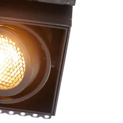 QAZQA Schlafzimmerlampen|Küchenlampen*Einbaustrahler Schwarz Kippbar und Drehbar Trimless - Oneon Honey