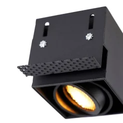 QAZQA Schlafzimmerlampen|Küchenlampen*Einbaustrahler Schwarz Kippbar und Drehbar Trimless - Oneon Honey