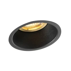 QAZQA Einbaustrahler|Wohnzimmerlampen*Einbaustrahler schwarz mit gold dreh- und schwenkbar - Alu