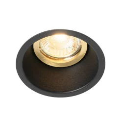 QAZQA Einbaustrahler|Wohnzimmerlampen*Einbaustrahler schwarz mit gold dreh- und schwenkbar - Alu