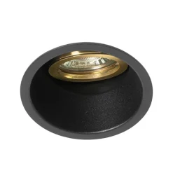 QAZQA Einbaustrahler|Wohnzimmerlampen*Einbaustrahler schwarz mit gold dreh- und schwenkbar - Alu