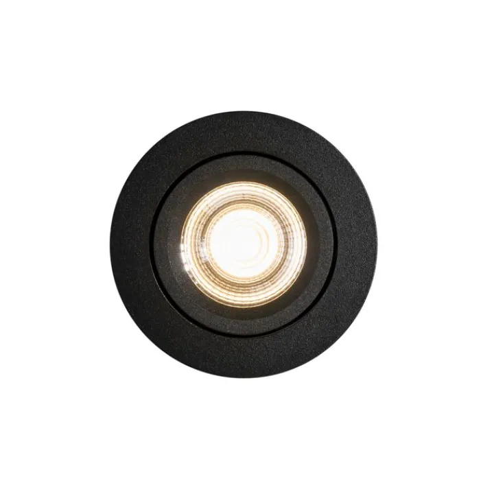 QAZQA Badezimmerlampen|Led-Strahler*Einbaustrahler schwarz neigbar 8,2 cm inkl. LED Dimm to Warm IP54 Ultra Slim - Pupil