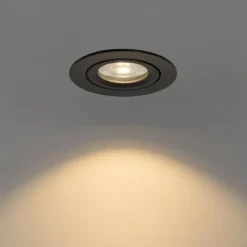 QAZQA Badezimmerlampen|Led-Strahler*Einbaustrahler schwarz neigbar 8,2 cm inkl. LED Dimm to Warm IP54 Ultra Slim - Pupil