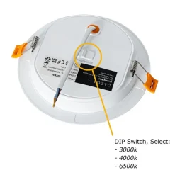 QAZQA Professional Schlafzimmerlampen|Küchenlampen*Einbaustrahler weiß 14,5 cm inkl. LED 3-Stufen-Dimmbar in Kelvin mit Dipschalter - Stephanie