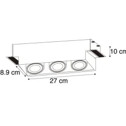 QAZQA Einbaustrahler|Wohnzimmerlampen*Einbaustrahler weiß dreh- und kippbar trimmlos 3-flammig - Oneon 3