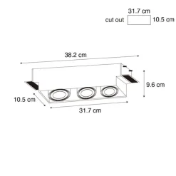 QAZQA Schlafzimmerlampen|Küchenlampen*Einbaustrahler weiß GU10 AR70 randlos 3-flammig - Oneon