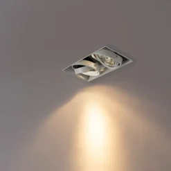 QAZQA Einbaustrahler|Wohnzimmerlampen*Einbaustrahler weiß GU10 AR70 randlos 2-flammig - Oneon