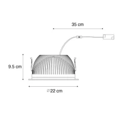 QAZQA Professional Schlafzimmerlampen|Küchenlampen*Einbaustrahler Weiß inkl. LED 3000K-5000K mit Dip-Schalter - Elias