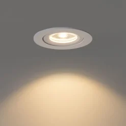 QAZQA Schlafzimmerlampen|Küchenlampen*Einbau-Strahler weiß schwenkbar 8,2 cm inkl. dimmbarer LED bis IP54 Ultra Slim - Pupil