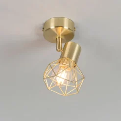 QAZQA Wandstrahler|Deckenstrahler*2er Set Art Deco Spot Messing dreh - und neigbar - Mosh 1