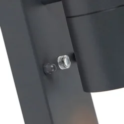 QAZQA Gartenbeleuchtung|Außenleuchten Mit Sensor*2er Set Außenwandleuchte Dunkelgrau 2-Licht Hell-Dunkel Sensor - Duo