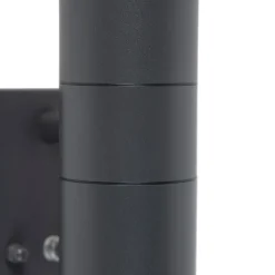 QAZQA Gartenbeleuchtung|Außenleuchten Mit Sensor*2er Set Außenwandleuchte Dunkelgrau 2-Licht Hell-Dunkel Sensor - Duo