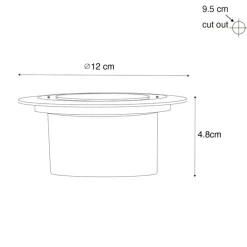 QAZQA Gartenbeleuchtung|Led-Außenleuchten*6er Set Bodenstrahler Stahl inkl. LED IP65 Solar - Terry