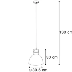 QAZQA Schlafzimmerlampen|Küchenlampen*2er Set Country Hängelampen grau - Dory