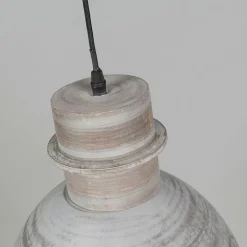 QAZQA Schlafzimmerlampen|Küchenlampen*2er Set Country Hängelampen grau - Dory