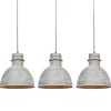 QAZQA Pendelleuchten|Wohnzimmerlampen*3er Set Country Hängelampen grau - Dory