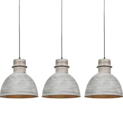 QAZQA Pendelleuchten|Wohnzimmerlampen*3er Set Country Hängelampen grau - Dory