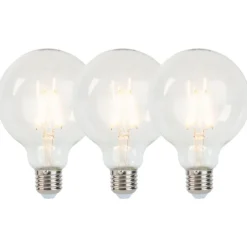 LUEDD Preisvorteil Auf Leuchtmittel|Filament Lampen*3er Set D27 dimmbare LED-Glühlampen G95 5W 470 lm 2700K