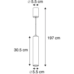 QAZQA Pendelleuchten|Wohnzimmerlampen*2er Set Design Hängelampen schwarz - Tuba klein