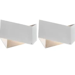 QAZQA Schlafzimmerlampen|Küchenlampen*2er Set Design Wandlampen weiß - Fold