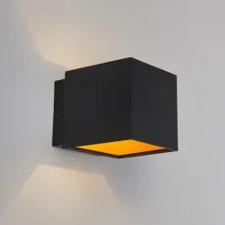 QAZQA Led-Wandleuchten|Wandleuchten*2er Set Design Wandleuchten schwarz / gold inkl. LED - Caja