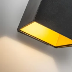QAZQA Led-Wandleuchten|Wandleuchten*2er Set Design Wandleuchten schwarz / gold inkl. LED - Caja