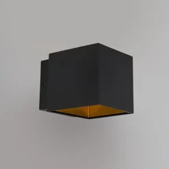 QAZQA Led-Wandleuchten|Wandleuchten*2er Set Design Wandleuchten schwarz / gold inkl. LED - Caja