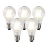 LUEDD Preisvorteil Auf Leuchtmittel|Filament Lampen*5er Set dimmbare E27 LED Lampen Klarglas 7W 806 lm 2700K