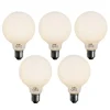 LUEDD Preisvorteil Auf Leuchtmittel|Led Lampen*5er Set E27 dimmbare LED-Glühbirnen Opal G95 5W 450lm 3000K