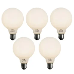 LUEDD Preisvorteil Auf Leuchtmittel|Led Lampen*5er Set E27 dimmbare LED-Glühbirnen Opal G95 5W 450lm 3000K