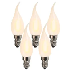 LUEDD Preisvorteil Auf Leuchtmittel|Led Lampen*5er Set E14 LED gefrostete Kerzenlampe BXS35 1W 100 Lumen 2200K