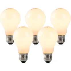LUEDD Preisvorteil Auf Leuchtmittel|Led Lampen*5er Set E27 LED Glühlampen Opalglas 3W 250 lm 2200K