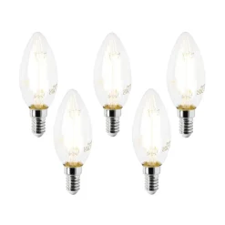 LUEDD Preisvorteil Auf Leuchtmittel|Led Lampen*5er Set E14 LED-Glühbirnen B35 Klar 2,2W 470lm 2700K