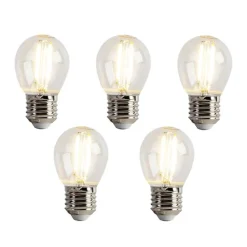LUEDD Preisvorteil Auf Leuchtmittel|Filament Lampen*5er Set E27 LED-Glühbirnen P45 Klar 2W 200lm 2700K