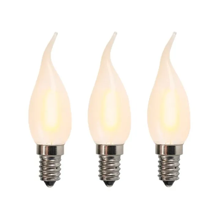LUEDD Preisvorteil Auf Leuchtmittel|Led Lampen*3er Set E14 LED-Kerzenlampen matt BXS35 1W 2200K