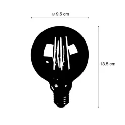 LUEDD Preisvorteil Auf Leuchtmittel|Led Lampen*5er Set E27 3-Stufen dimmbar LED Glühbirnen G95 Goldline 5W 530lm 2200K