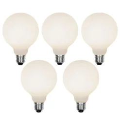 LUEDD Preisvorteil Auf Leuchtmittel|Led Lampen*5er Set E27 3-Stufen dimmbar LED Glühbirnen G95 Matt 5W 550lm 3000K