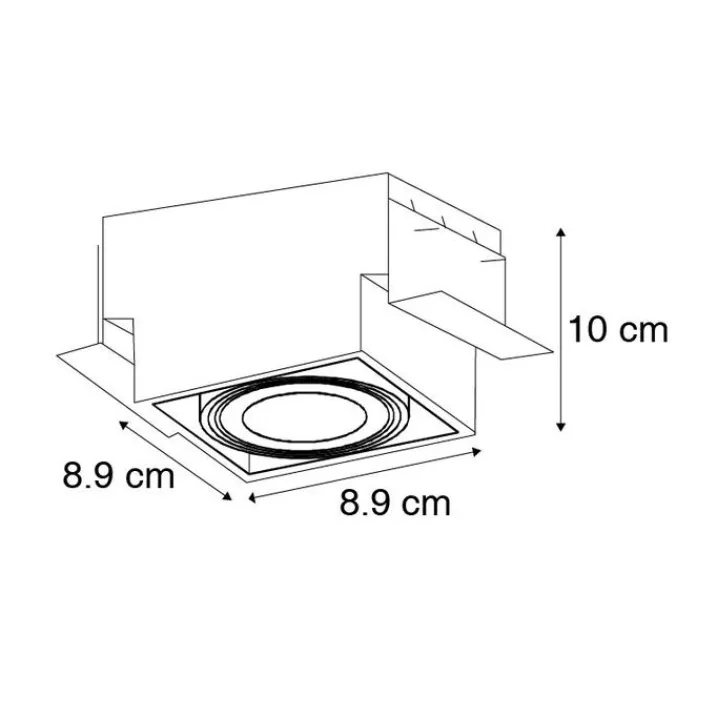 QAZQA Einbaustrahler|Wohnzimmerlampen*6er Set Einbaustrahler schwarz GU10 neigbar randlos - Oneon