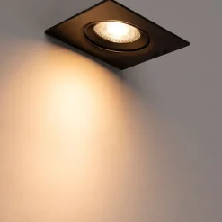 QAZQA Küchenlampen|Led-Strahler*3er Set Einbaustrahler schwarz inkl. LED 3-stufig dimmbar - Miu