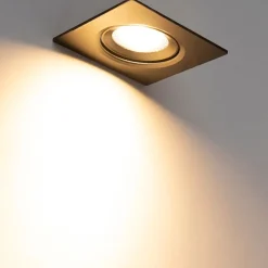 QAZQA Küchenlampen|Led-Strahler*3er Set Einbaustrahler schwarz inkl. LED 3-stufig dimmbar - Miu