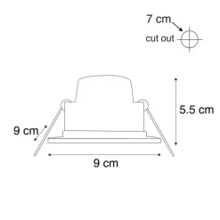 QAZQA Gartenbeleuchtung|Badezimmerlampen*6er Set Einbaustrahler schwarz inkl. LED 3-Stufen dimmbar IP65 - Simply