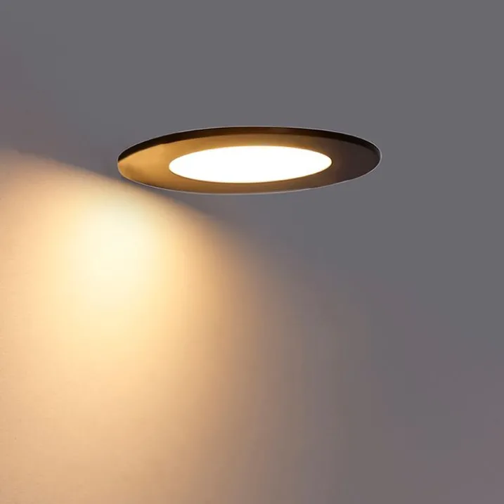 QAZQA Gartenbeleuchtung|Badezimmerlampen*6er Set Einbaustrahler schwarz inkl. LED 3-Stufen dimmbar IP65 - Blanca