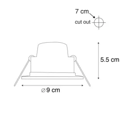 QAZQA Gartenbeleuchtung|Badezimmerlampen*6er Set Einbaustrahler schwarz inkl. LED 3-Stufen dimmbar IP65 - Blanca