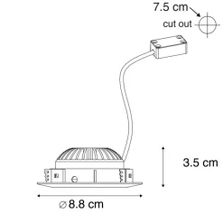 QAZQA Gartenbeleuchtung|Badezimmerlampen*3er Set Einbaustrahler Stahl inkl. LED IP44 - Relax LED