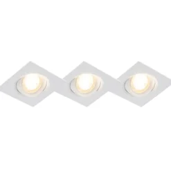 QAZQA Led-Strahler|Einbaustrahler*3er Set Einbaustrahler weiß inkl. LED 3-stufig dimmbar - Miu